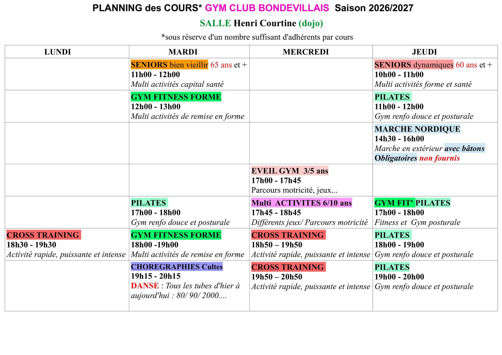 INSCRIPTIONS 2026/2027